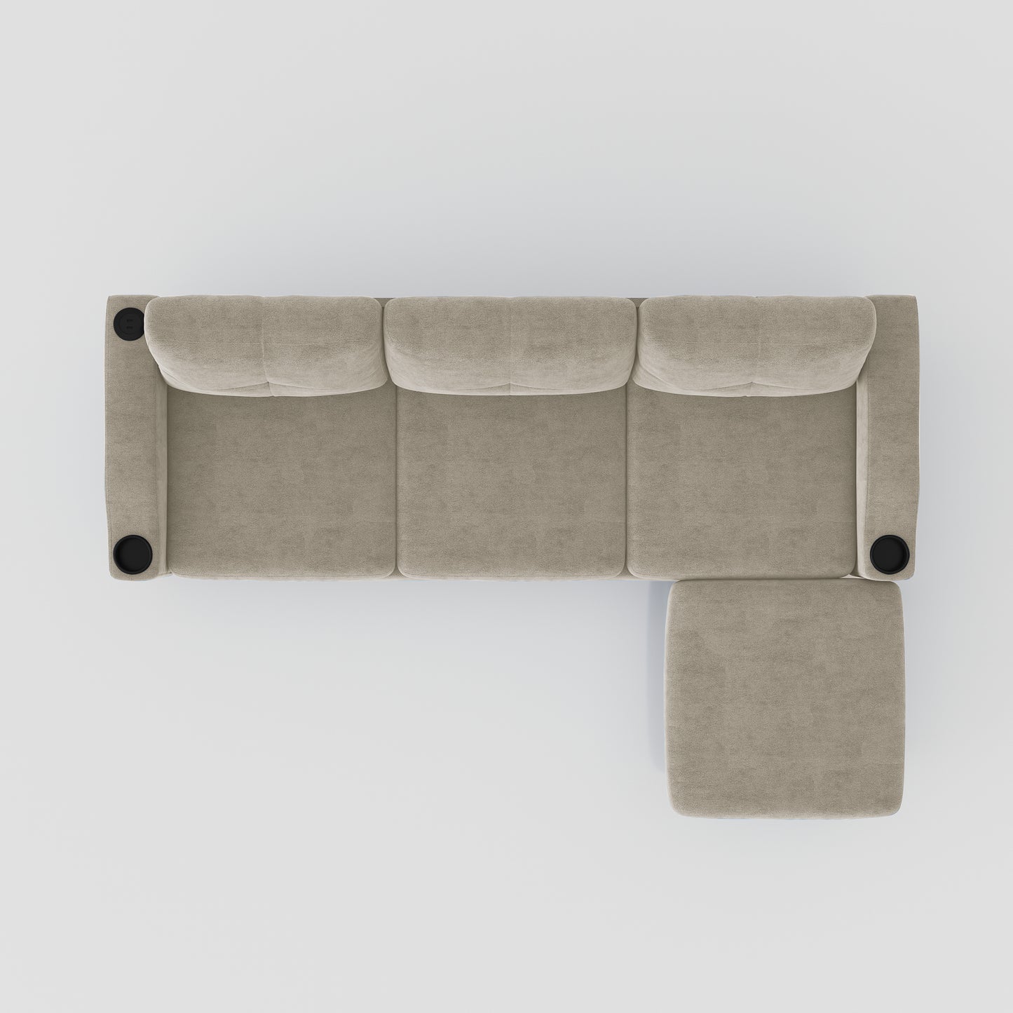 Combination Sofa Sofa L-Shaped Sofa with Footstools with Storage, Beige