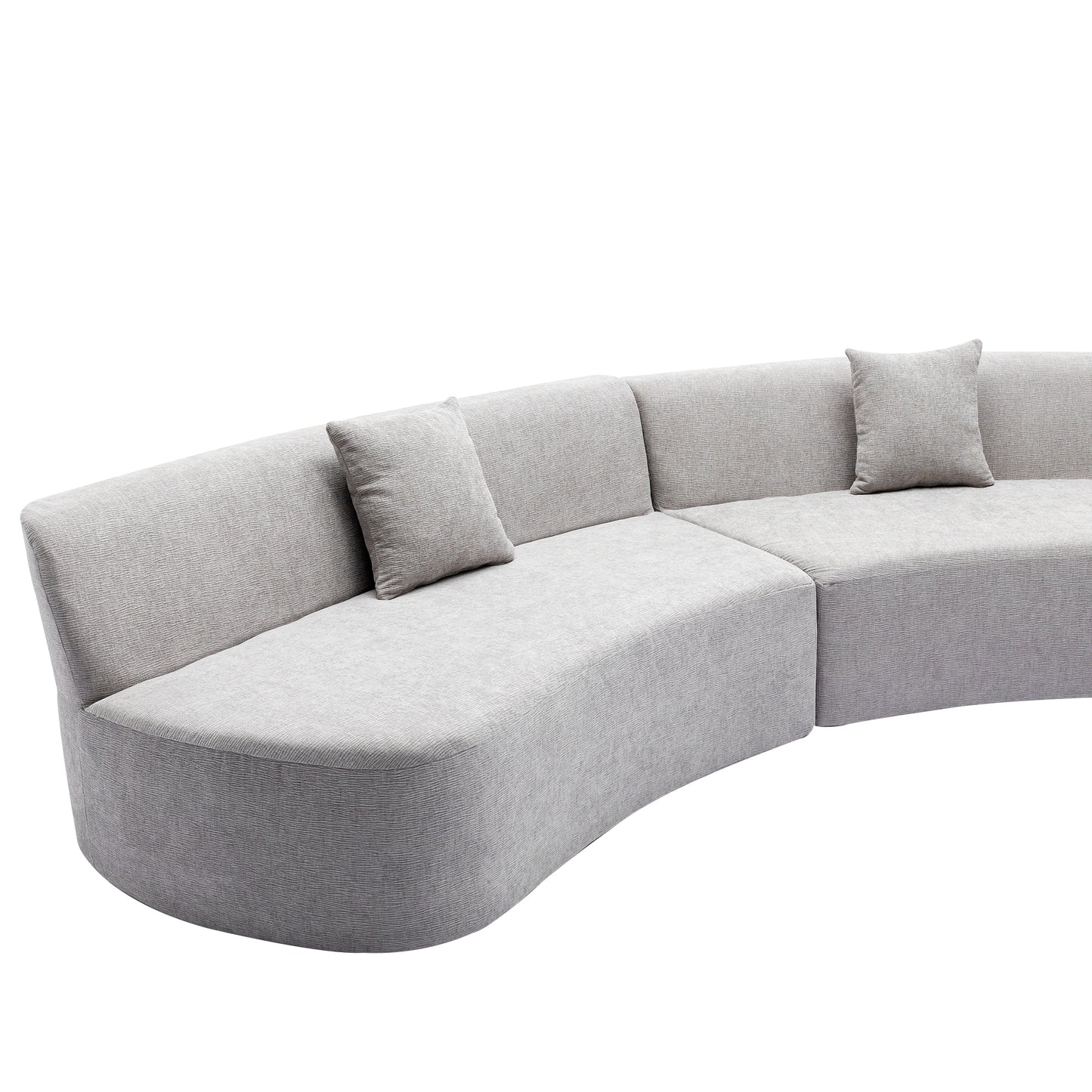 136.6" Stylish Curved sofa Sectional Sofa, Grey