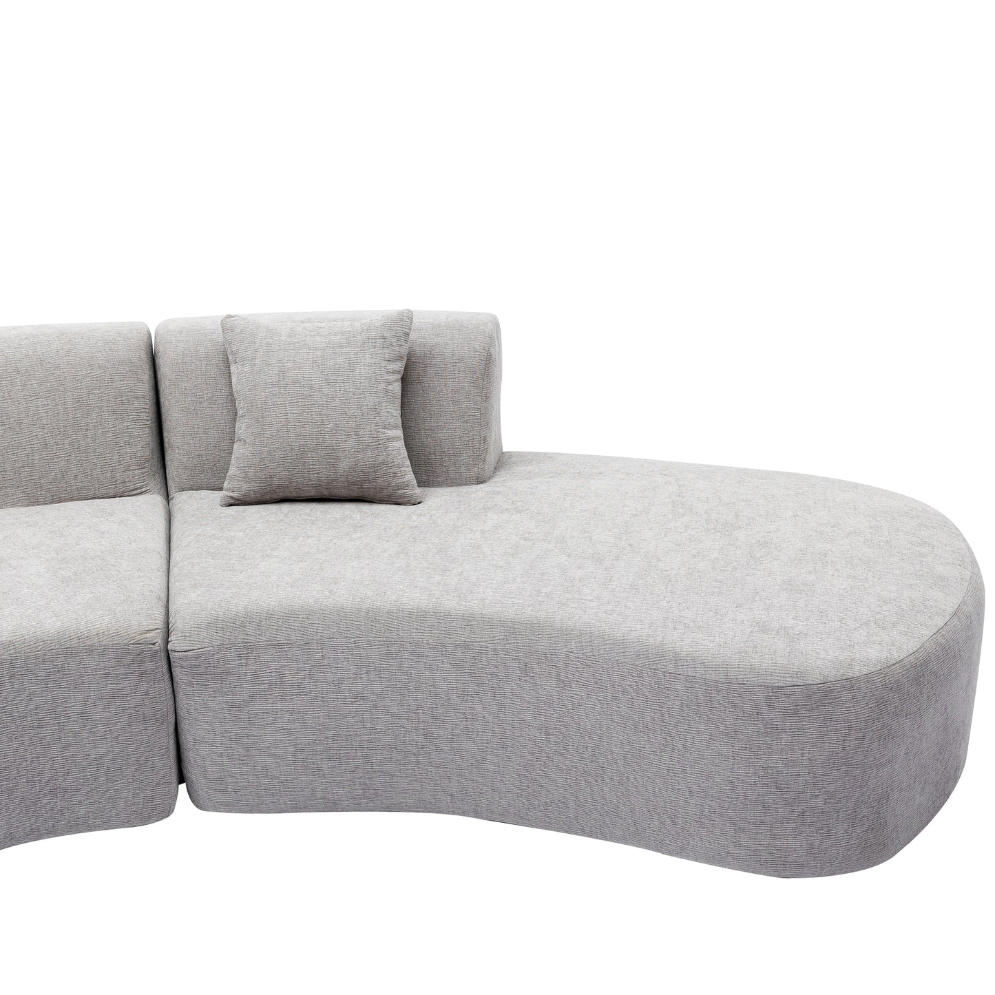 136.6" Stylish Curved sofa Sectional Sofa, Grey