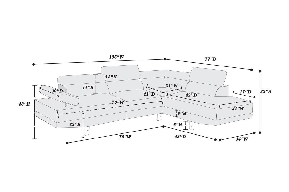 White Color Sectional Living Room Furniture Faux Leather
