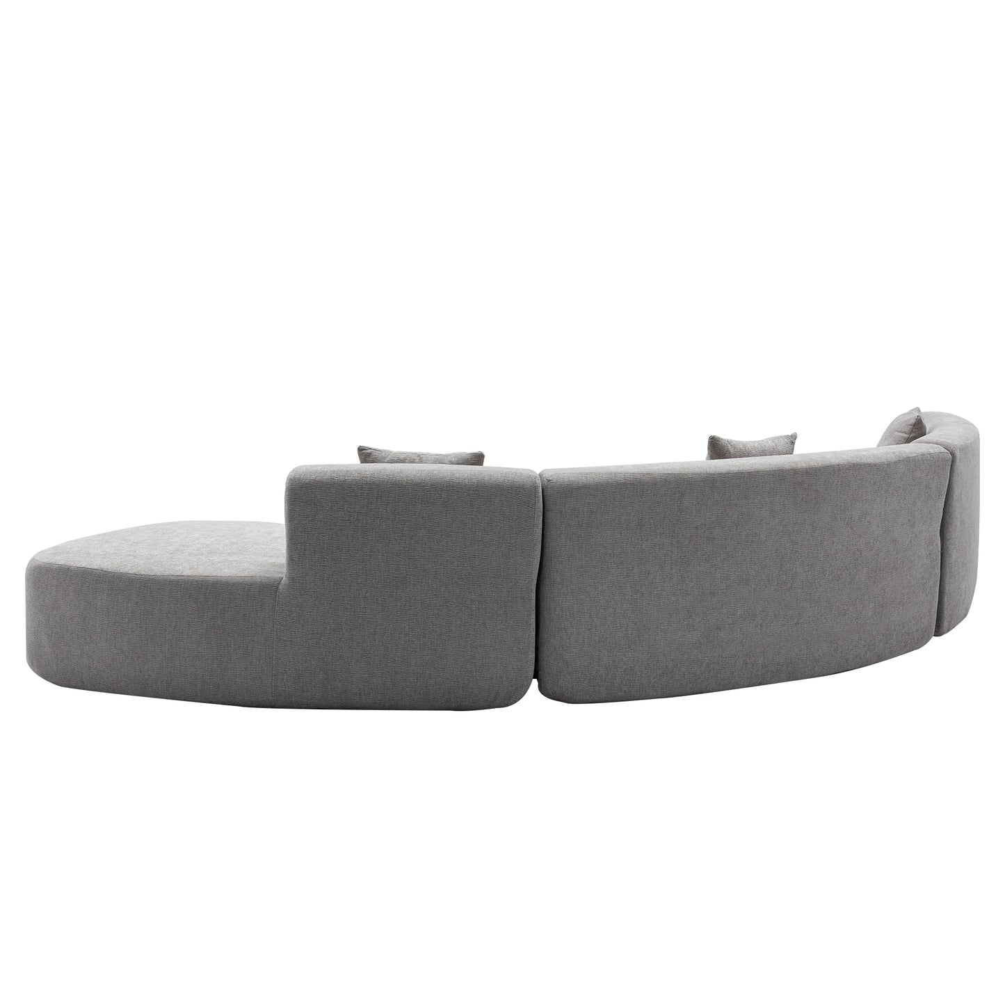 136.6" Stylish Curved sofa Sectional Sofa, Grey