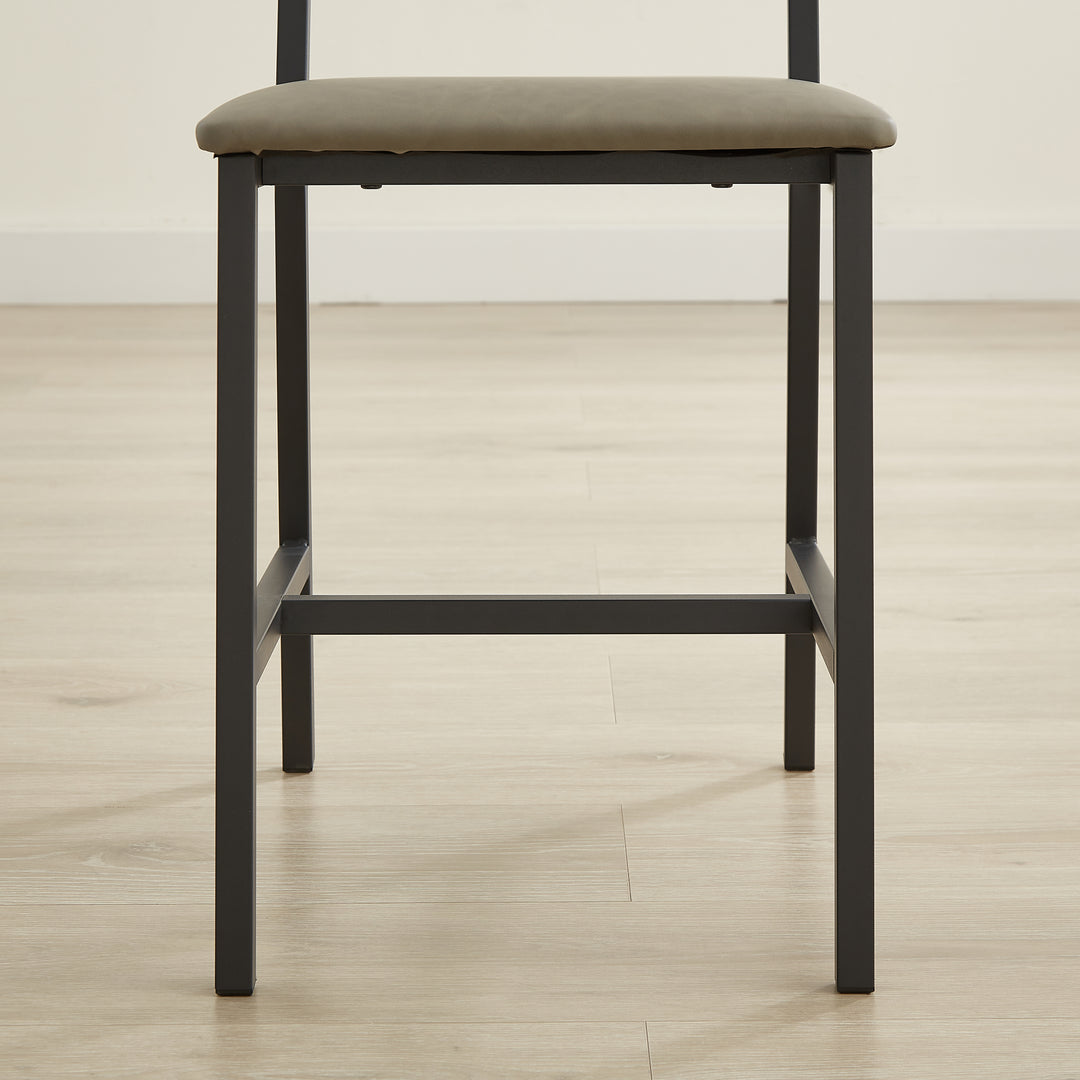 Dining Set for 5 Kitchen Table with 4 Upholstered Chairs, Grey