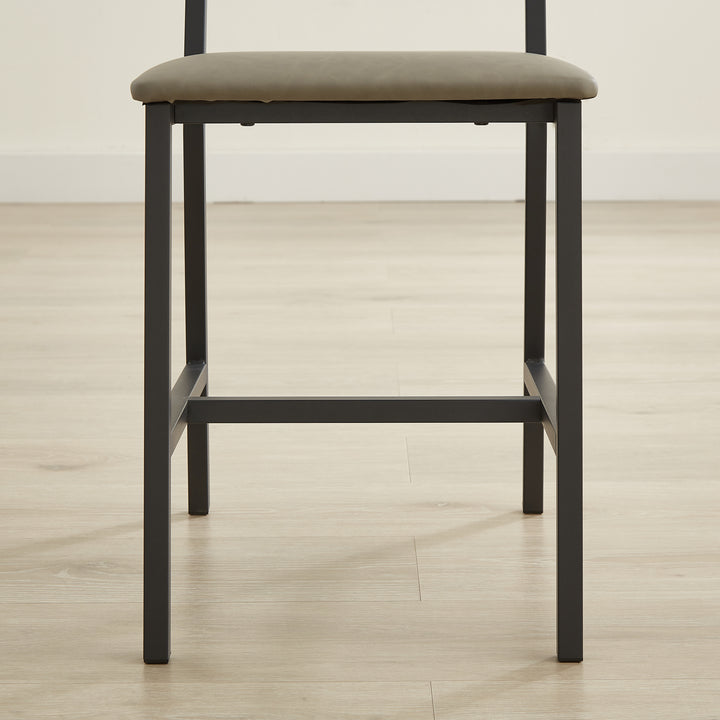 Dining Set for 5 Kitchen Table with 4 Upholstered Chairs, Grey