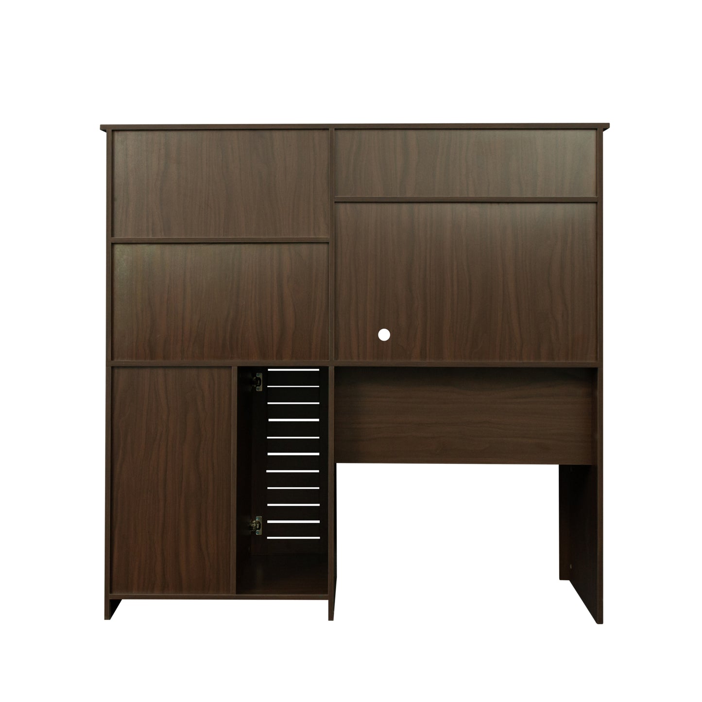 Home Office Computer Desk with Hutch,Walnut