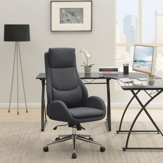 Chrome and Grey Adjustable Desk Chair