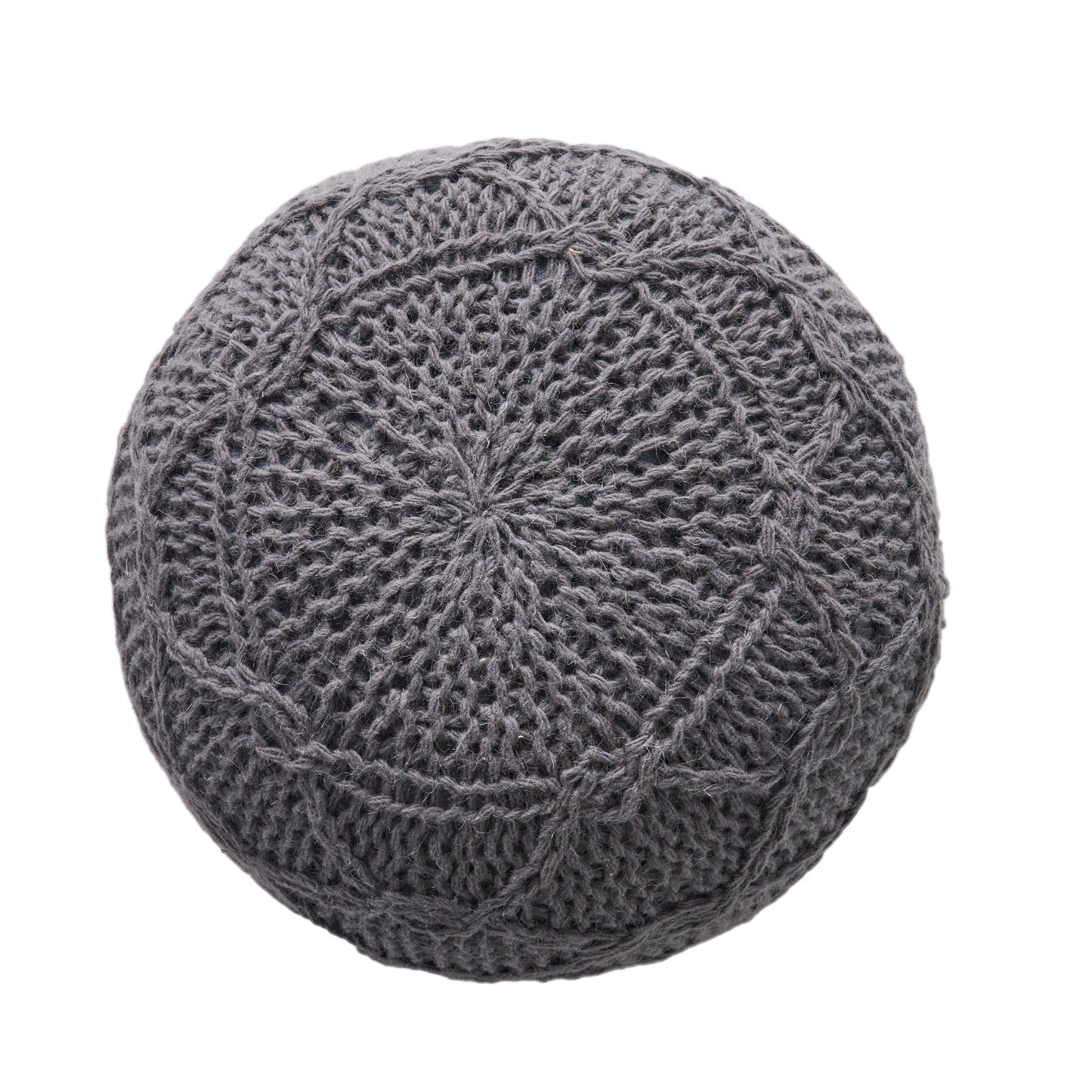 KNITTED WOOL 20 X 20 ROUND POUF