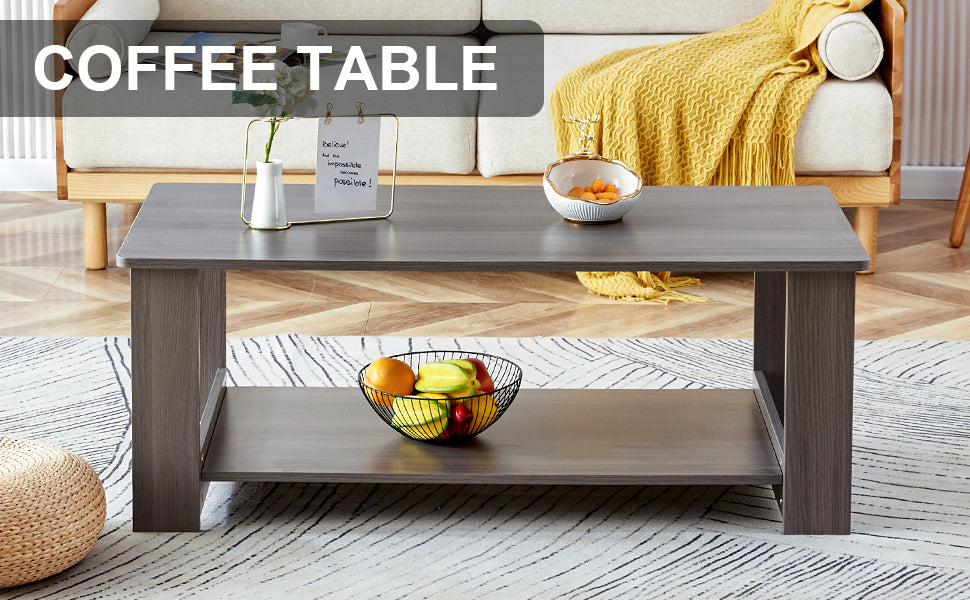 A gray textured coffee table,tea table.43.3"*21.6"*16.5"