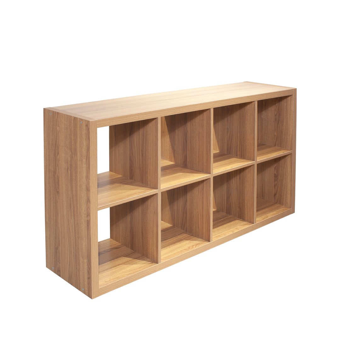 Smart Cube 8-Cube Organizer Storage with Opened Back Shelves,Walnut Color
