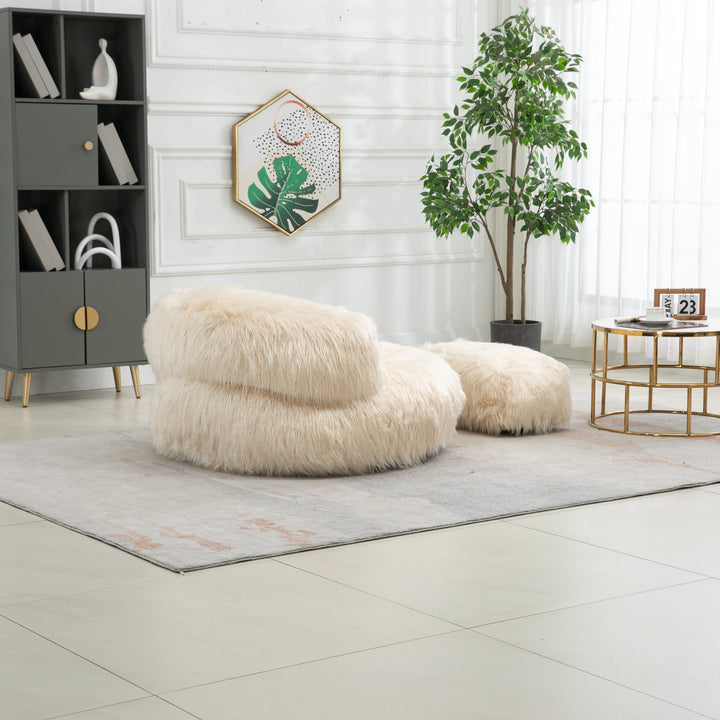 Bean Bag Chair, Floor Sofa with Handle,Accent Sofa Chair with Ottoma