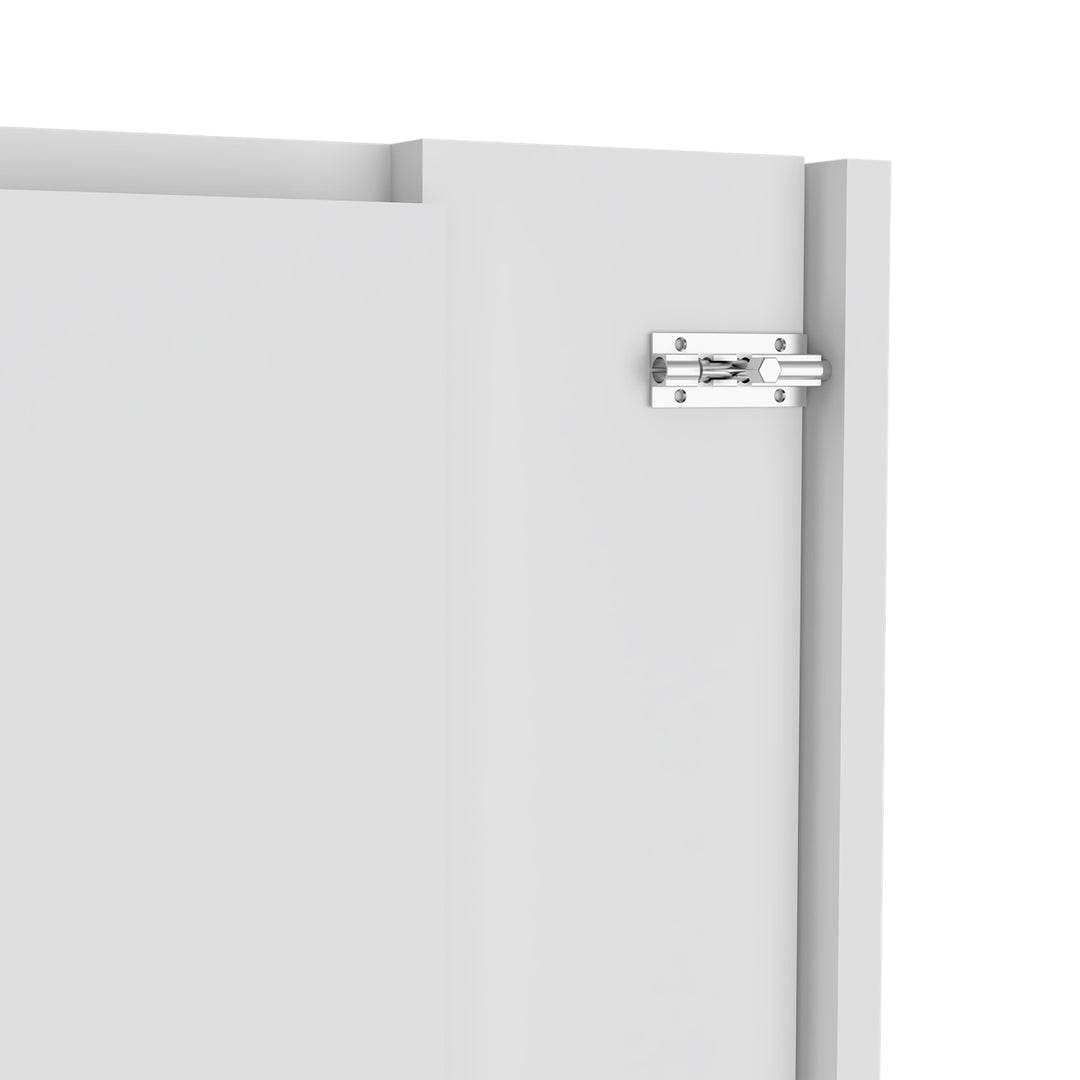 Wall Foldable Table with Multiple Shelves, White