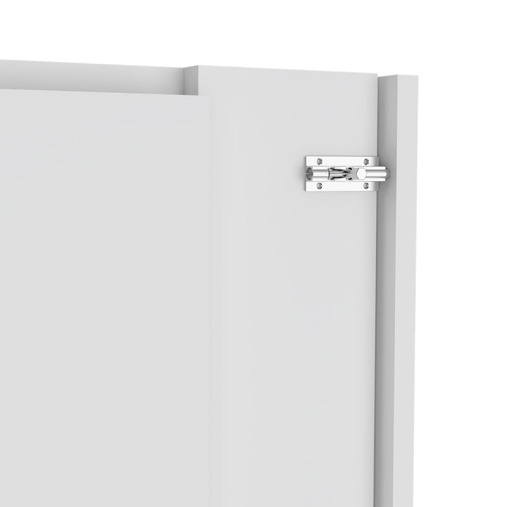 Wall Foldable Table with Multiple Shelves, White