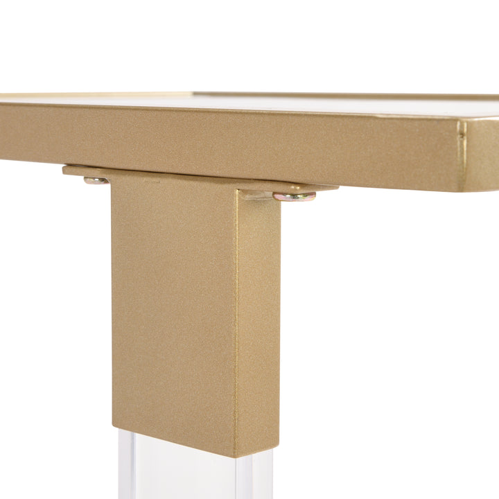 Golden Side Table, Acrylic Sofa Table