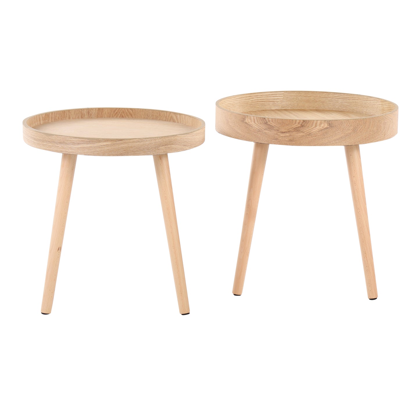 Mid-Century Modern Side Table Set in Natural Wood by LumiSource