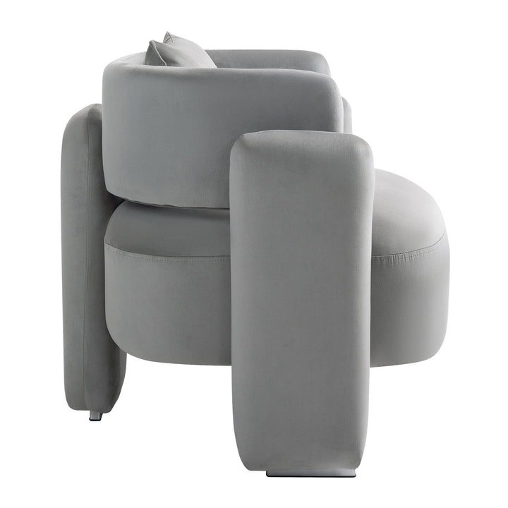 Modern design velvet lounge chair,single sofa with pillows (GREY)