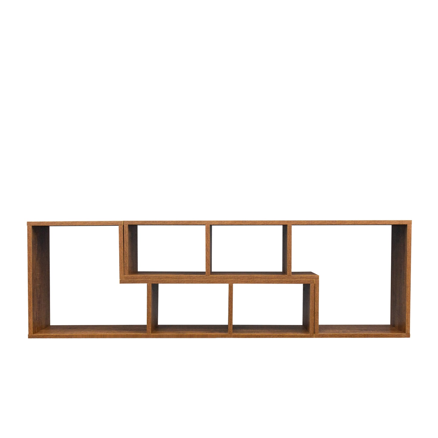 Double L-Shaped TV Stand,Display Shelf,Bookcase for Home Furniture,Walnut