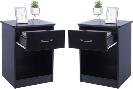 2 pcs of lack nightstand with Drawers(Black)