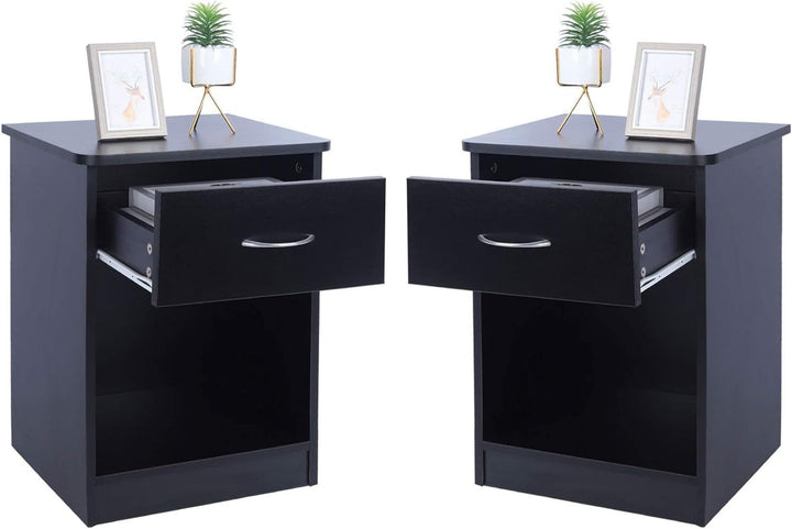 2 pcs of lack nightstand with Drawers(Black)