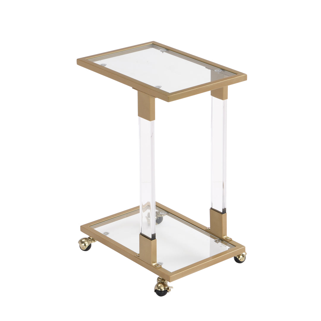 Golden Side Table, Acrylic Sofa Table