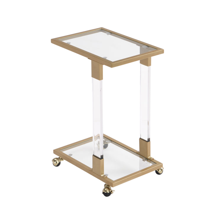 Golden Side Table, Acrylic Sofa Table