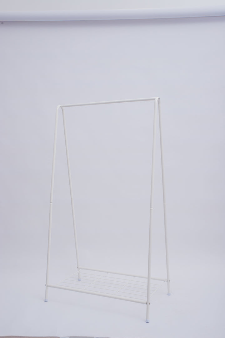 Store level 1 ladder to secure hangers