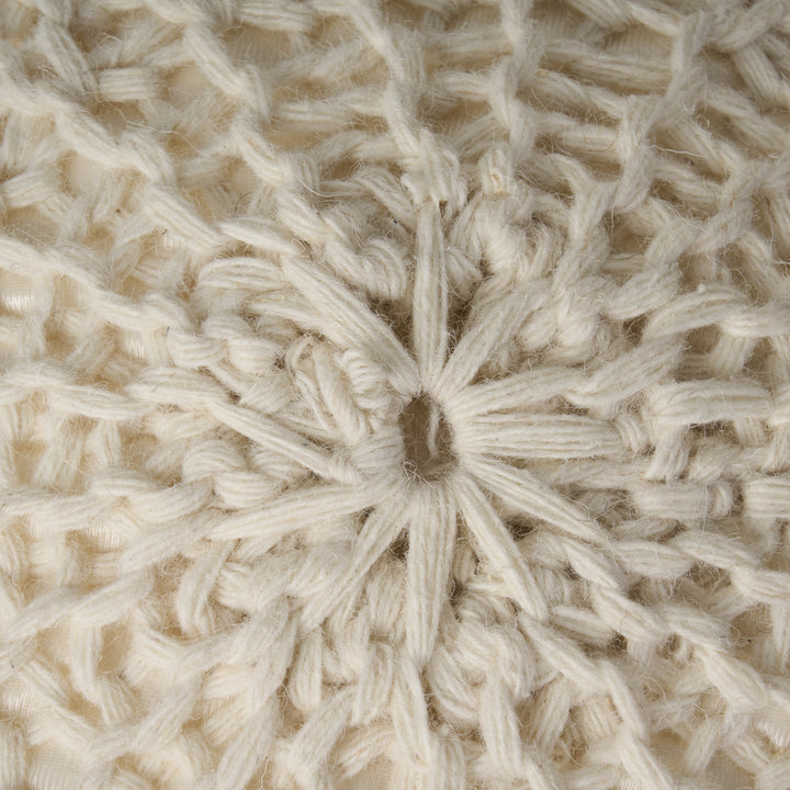 Knitted Wool 20 x 20 Round Pouf