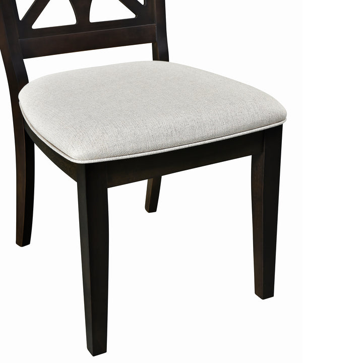 5-Piece 62*35.2inch Extendable Rubber Wood Dining Table Set with X-shape Legs
