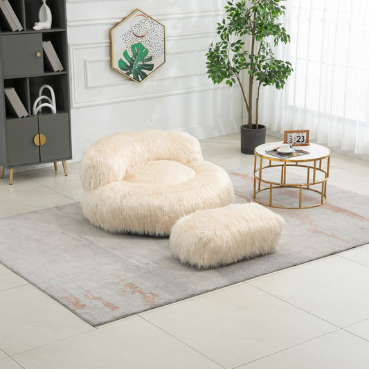 Bean Bag Chair, Floor Sofa with Handle,Accent Sofa Chair with Ottoma