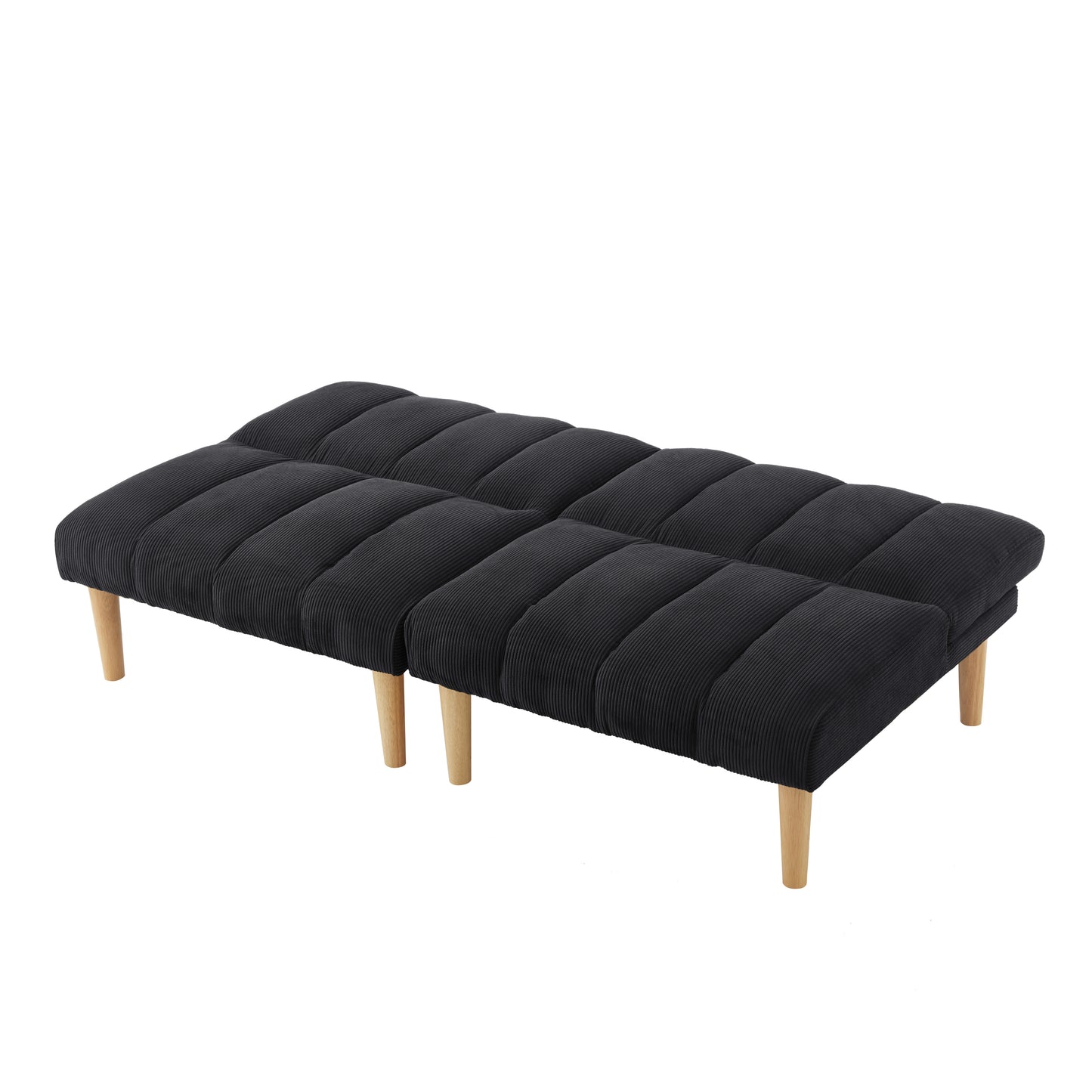 Corduroy fabric, wooden legs convertible sofa bed