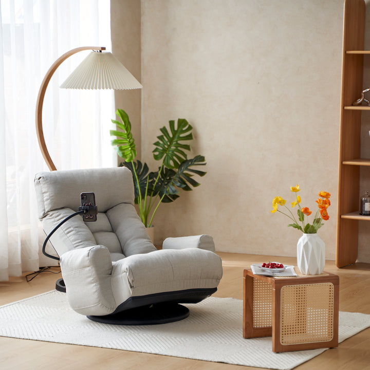 Adjustable head and waist, 360 degree rotatable sofa chair