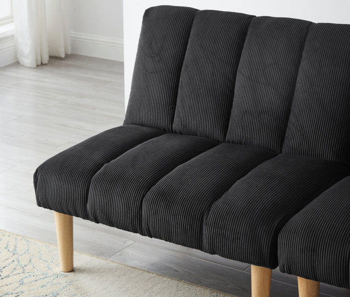 Corduroy fabric, wooden legs convertible sofa bed