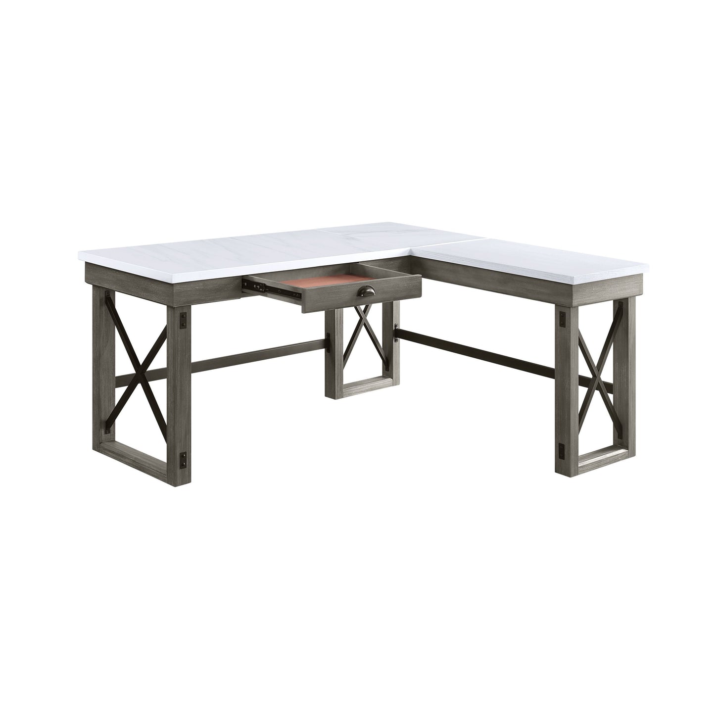 Writing Desk w/Lift Top in Marble Top & Weathered Gray Finish