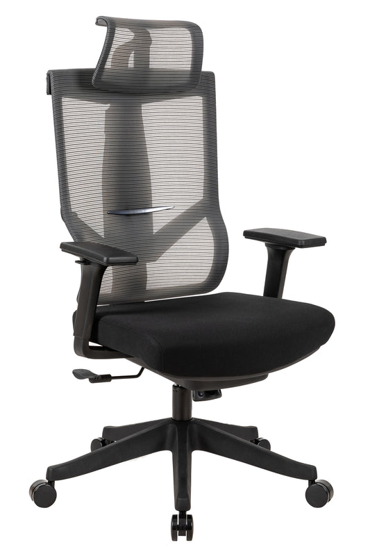 Excustive office chair with headrest and 2D armrest