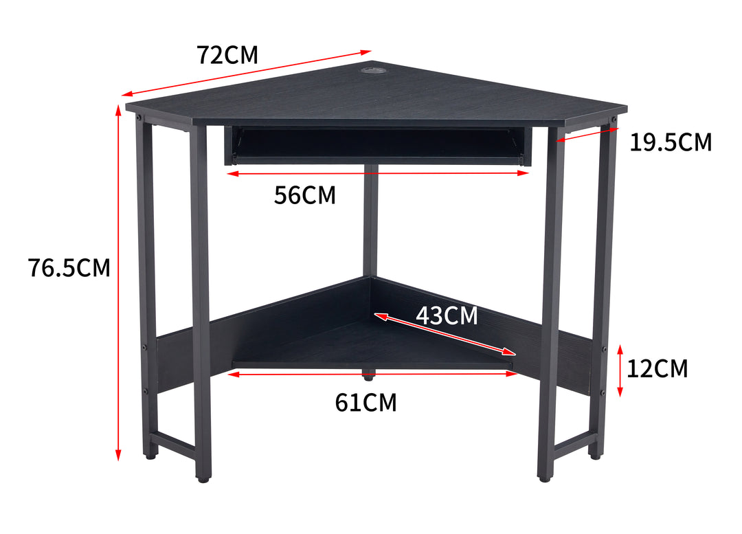 Computer Desk,Corner Desk With Smooth Keyboard Tray& Storage Shelves BLACK,28.34''L 24''W 30.11''H