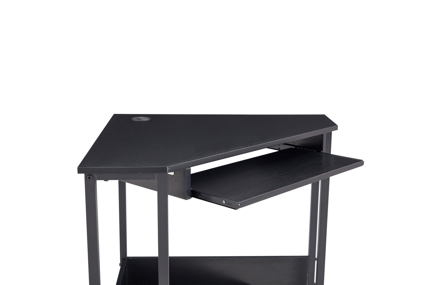 Computer Desk,Corner Desk With Smooth Keyboard Tray& Storage Shelves BLACK,28.34''L 24''W 30.11''H