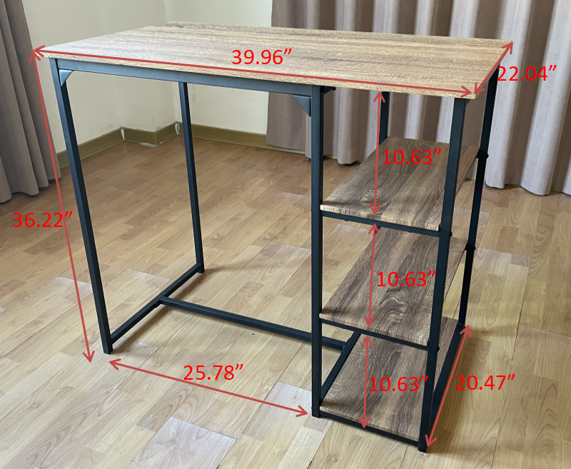 Modern 3-Piece Bar tabies and chairs  Set with 2 Chairs for Dining Room，Black Frame+Brown