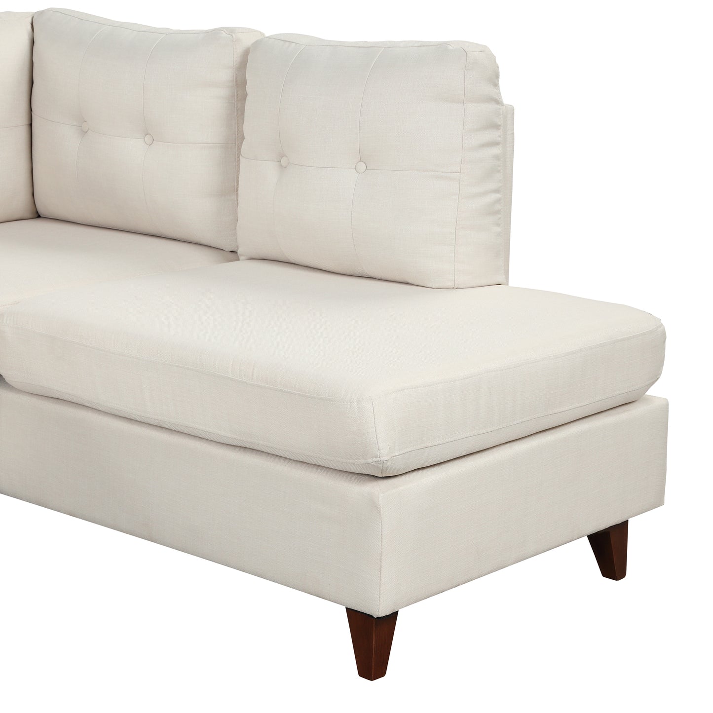 97.2" Modern Linen Fabric Sofa, L-Shape Couch with Chaise Lounge,Sectional Sofa with one Lumbar Pad,Beige