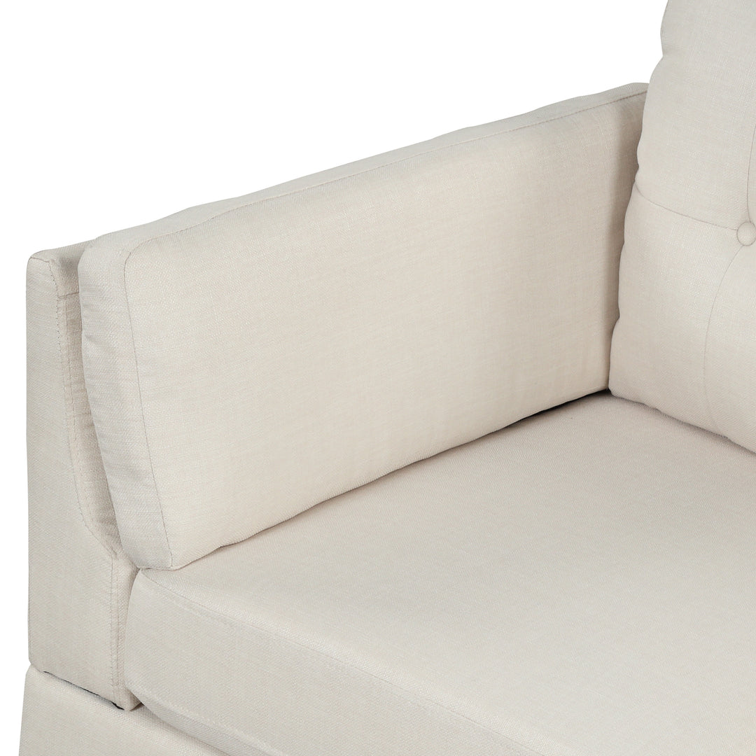 97.2" Modern Linen Fabric Sofa, L-Shape Couch with Chaise Lounge,Sectional Sofa with one Lumbar Pad,Beige