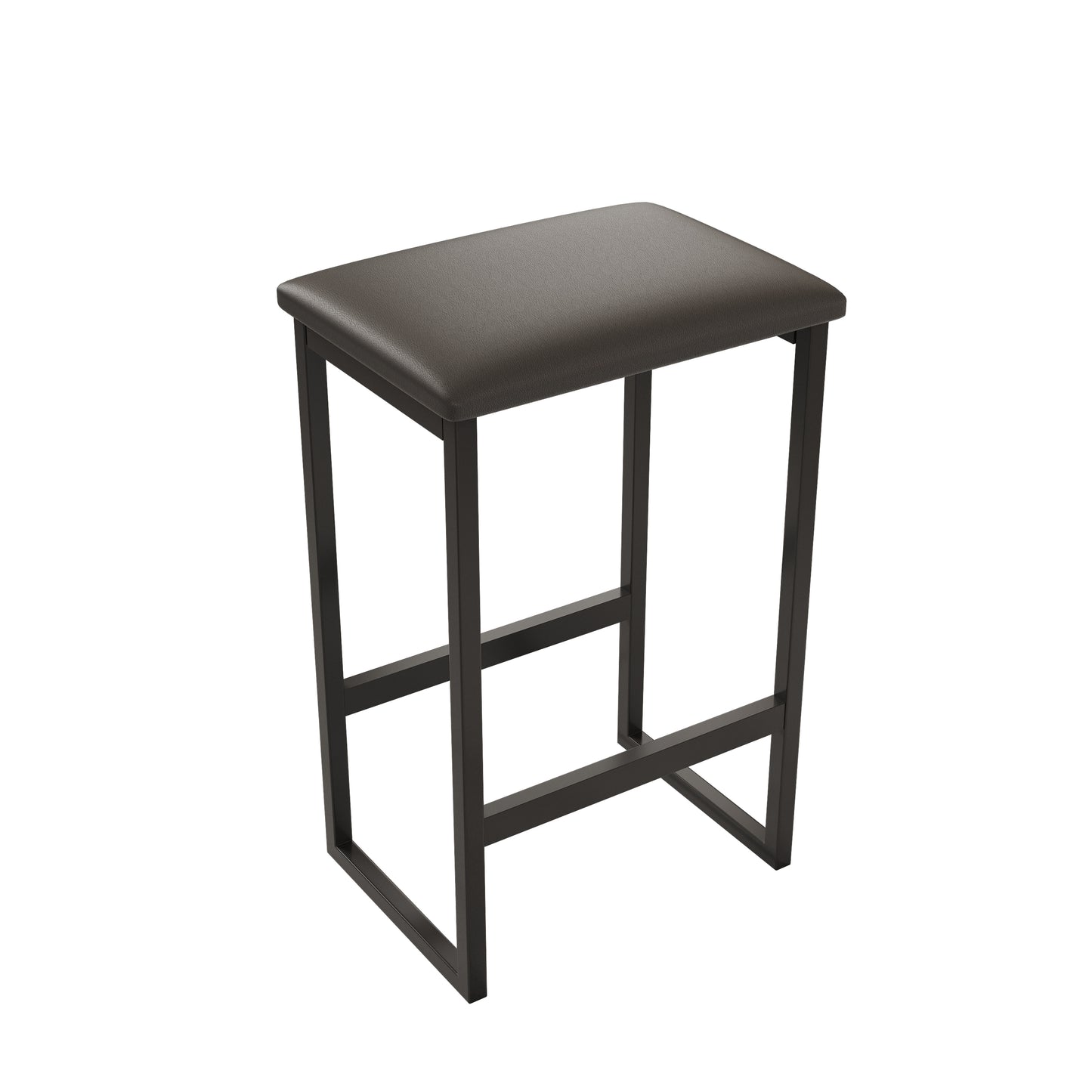 Modern 3-Piece Bar tabies and chairs  Set with 2 Chairs for Dining Room，Black Frame+Brown