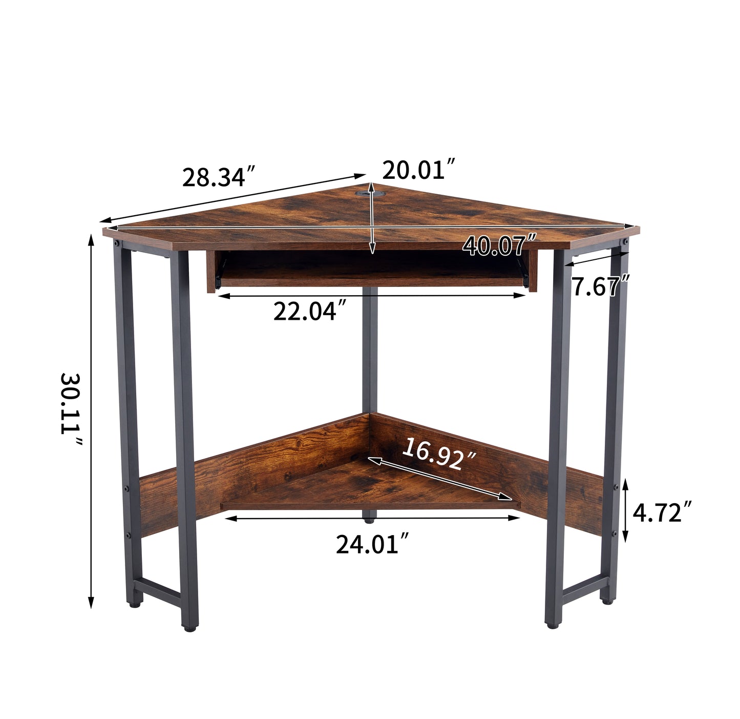 Computer Desk,Corner Desk With Smooth Keyboard Tray& Storage Shelves BLACK,28.34''L 24''W 30.11''H