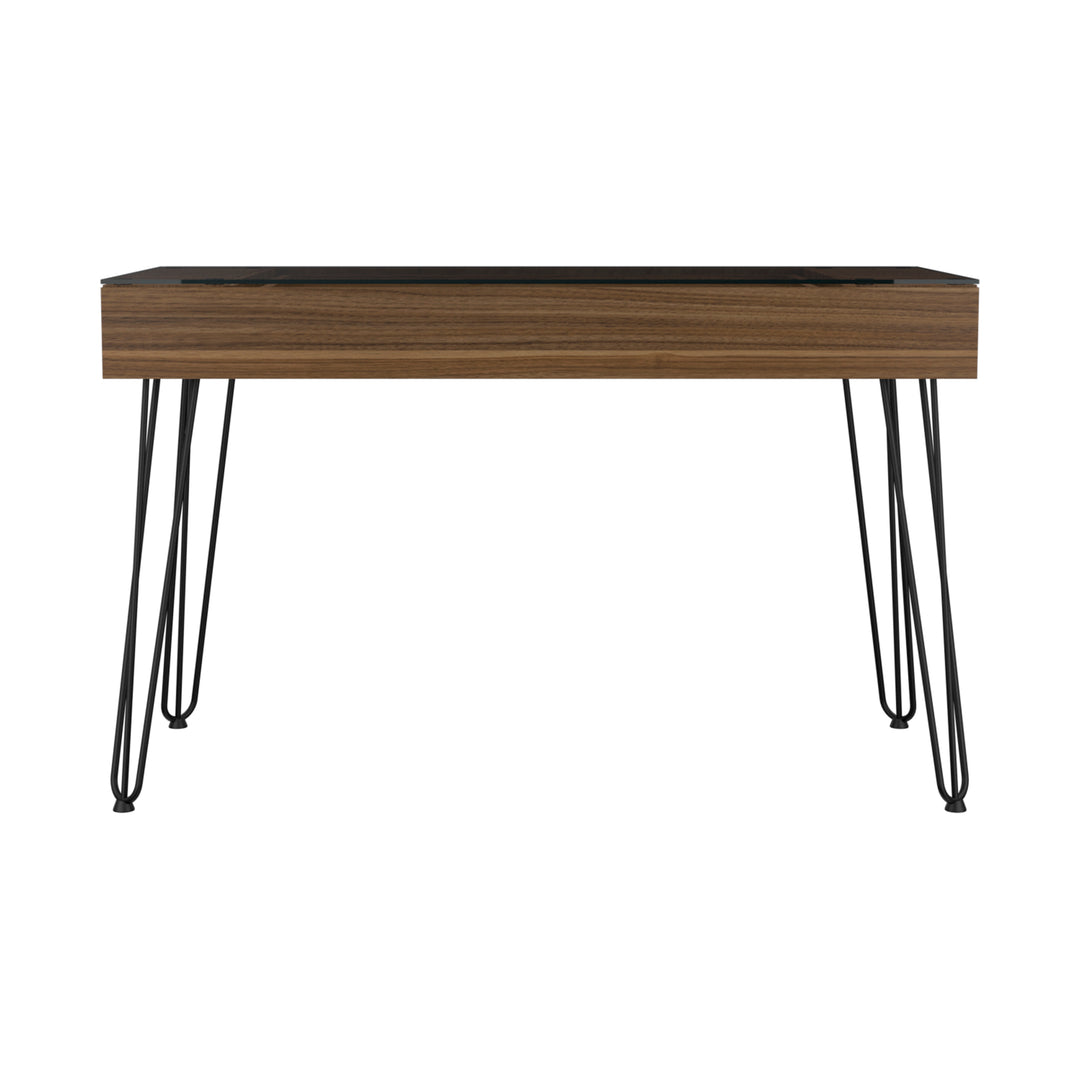 Drawer Desk, Four Legs, One Drawer -Mahogany
