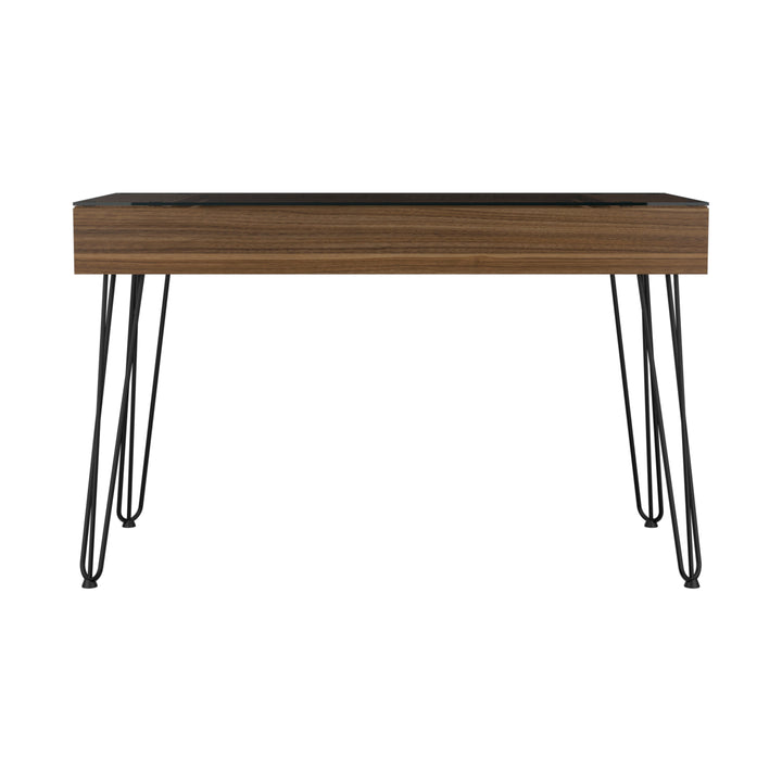 Drawer Desk, Four Legs, One Drawer -Mahogany