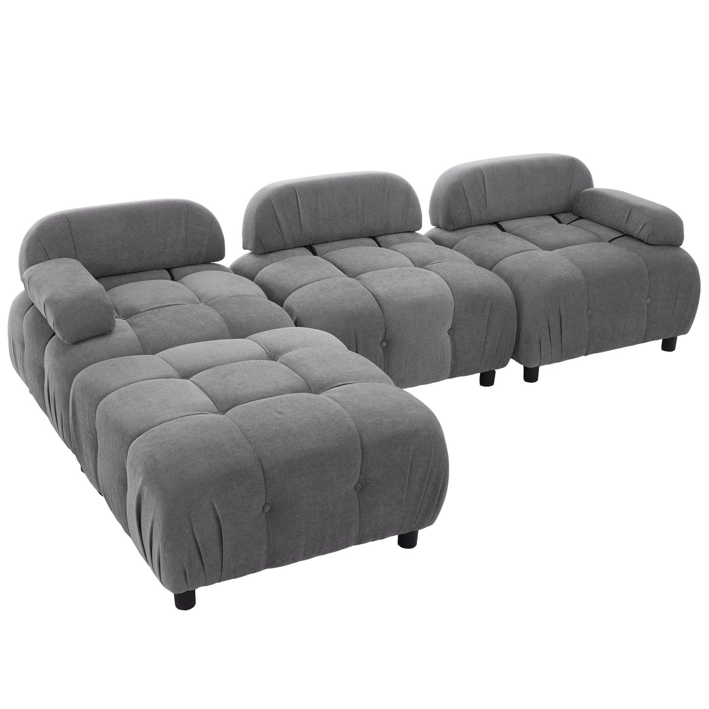 U_STYLE Upholstery Modular Convertible Sectional Sofa