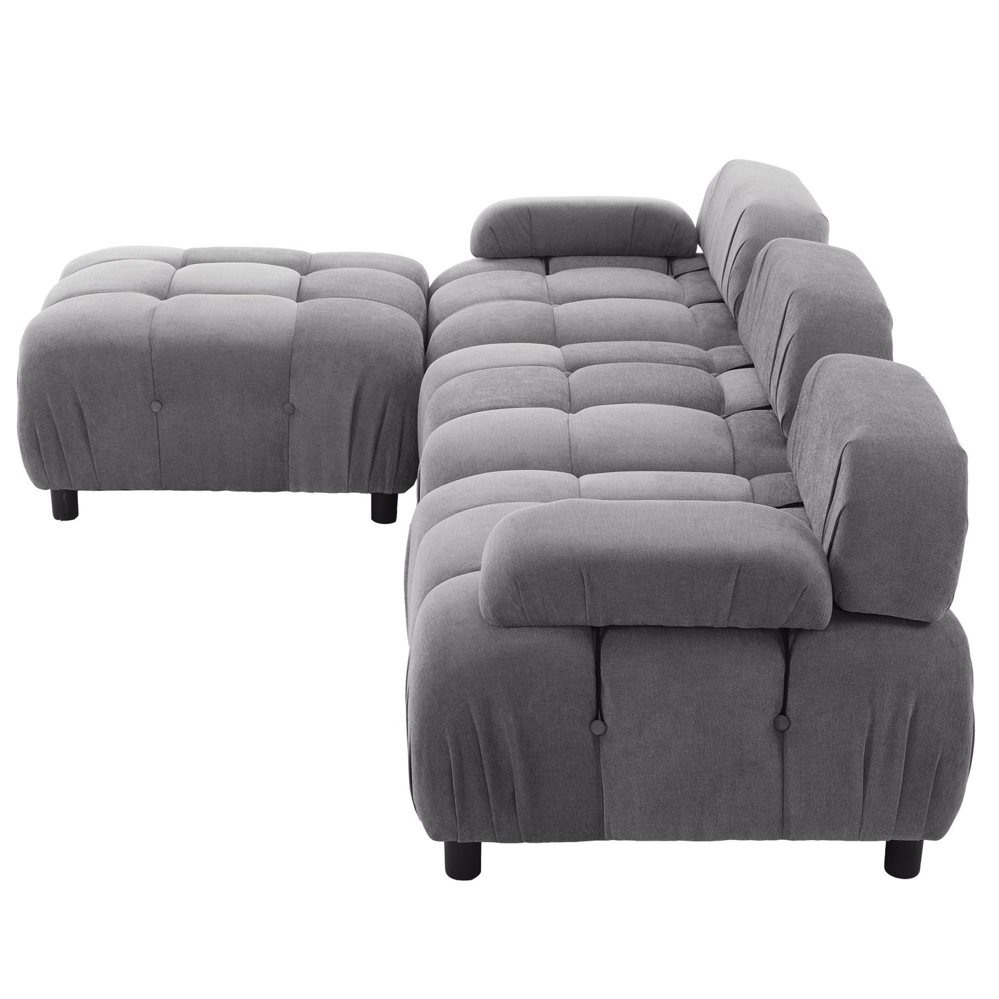 U_STYLE Upholstery Modular Convertible Sectional Sofa