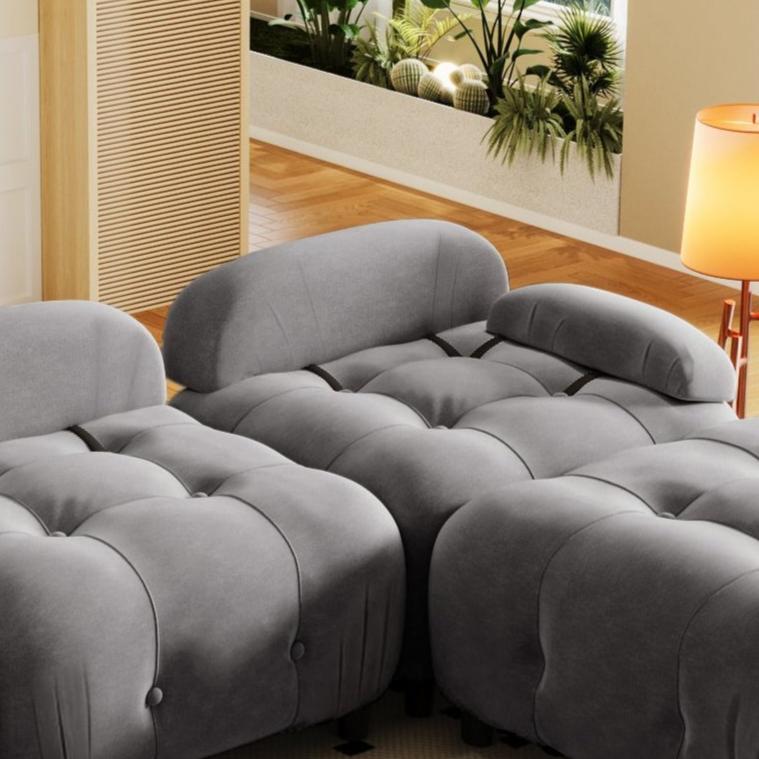 U_STYLE Upholstery Modular Convertible Sectional Sofa