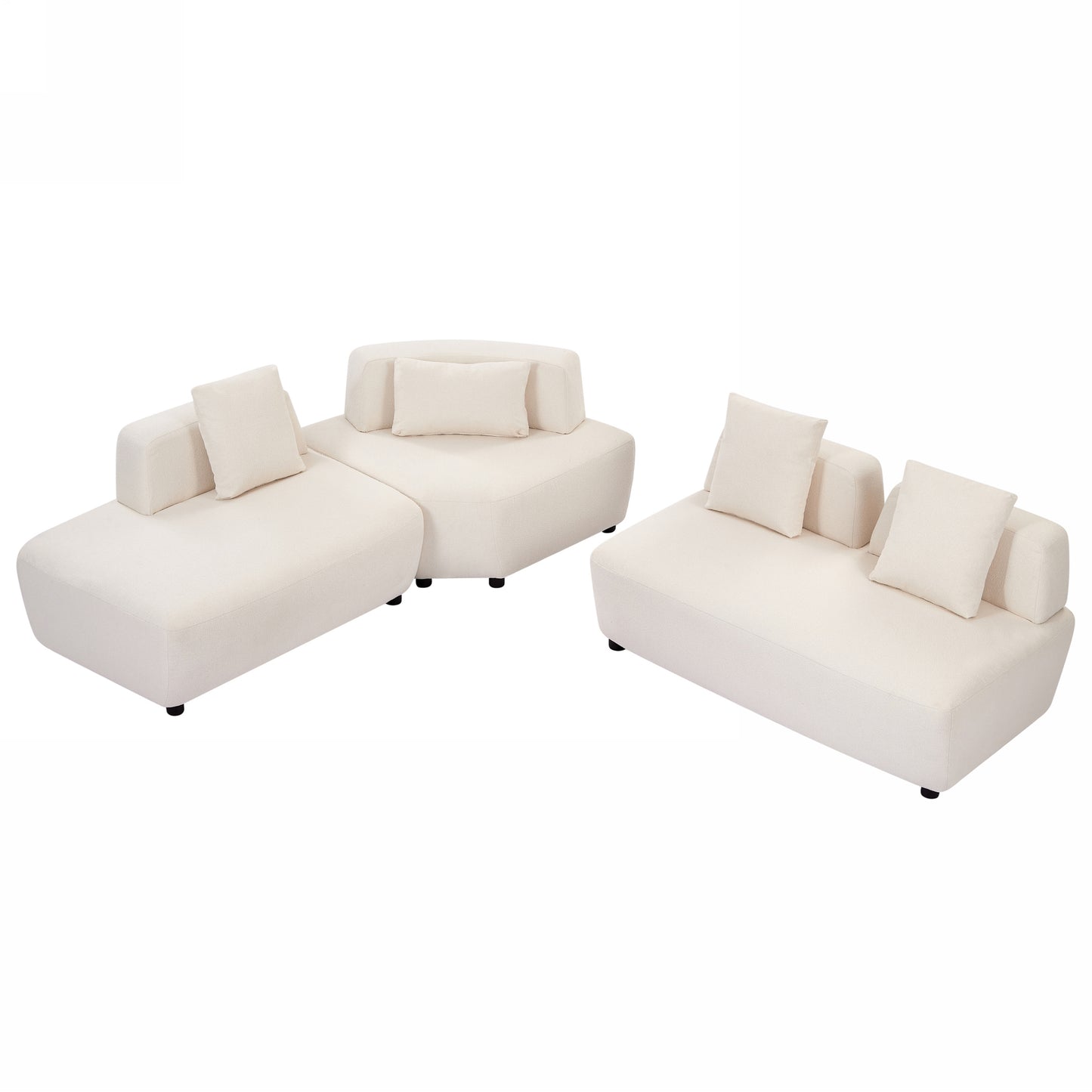 Contemporary 3-piece Sectional Sofa Beige