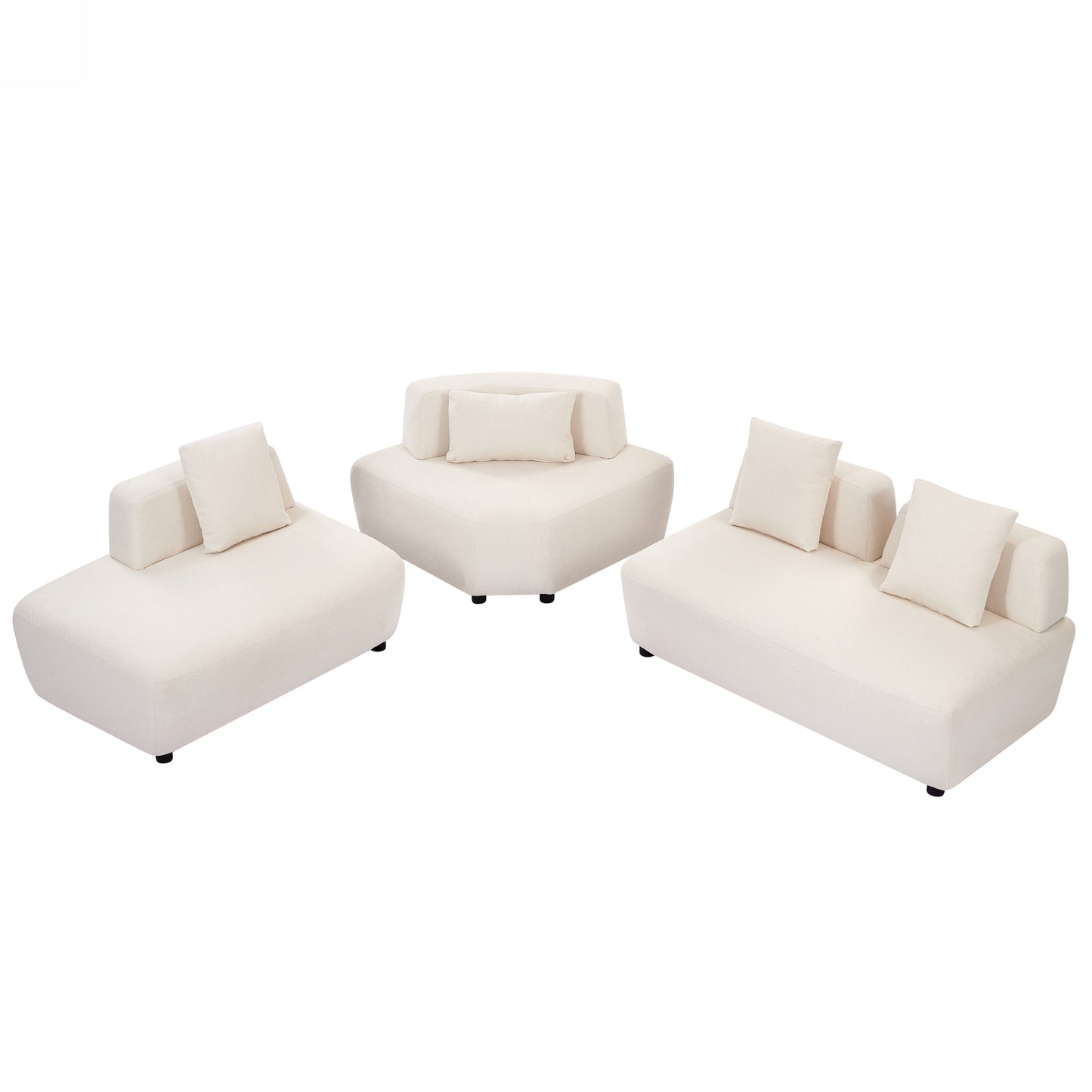 Contemporary 3-piece Sectional Sofa Beige