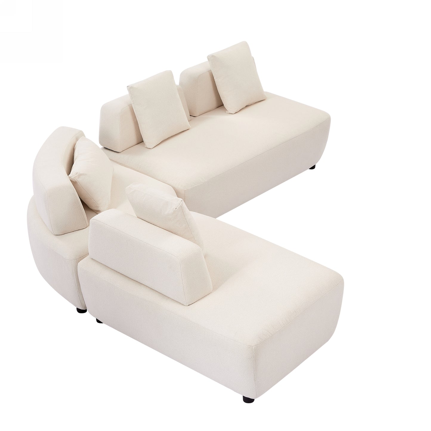 Contemporary 3-piece Sectional Sofa Beige