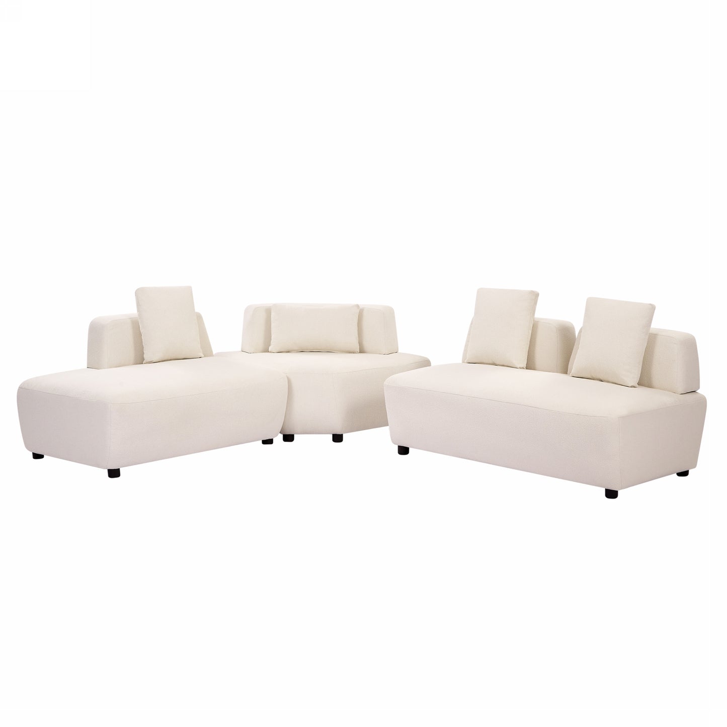 Contemporary 3-piece Sectional Sofa Beige