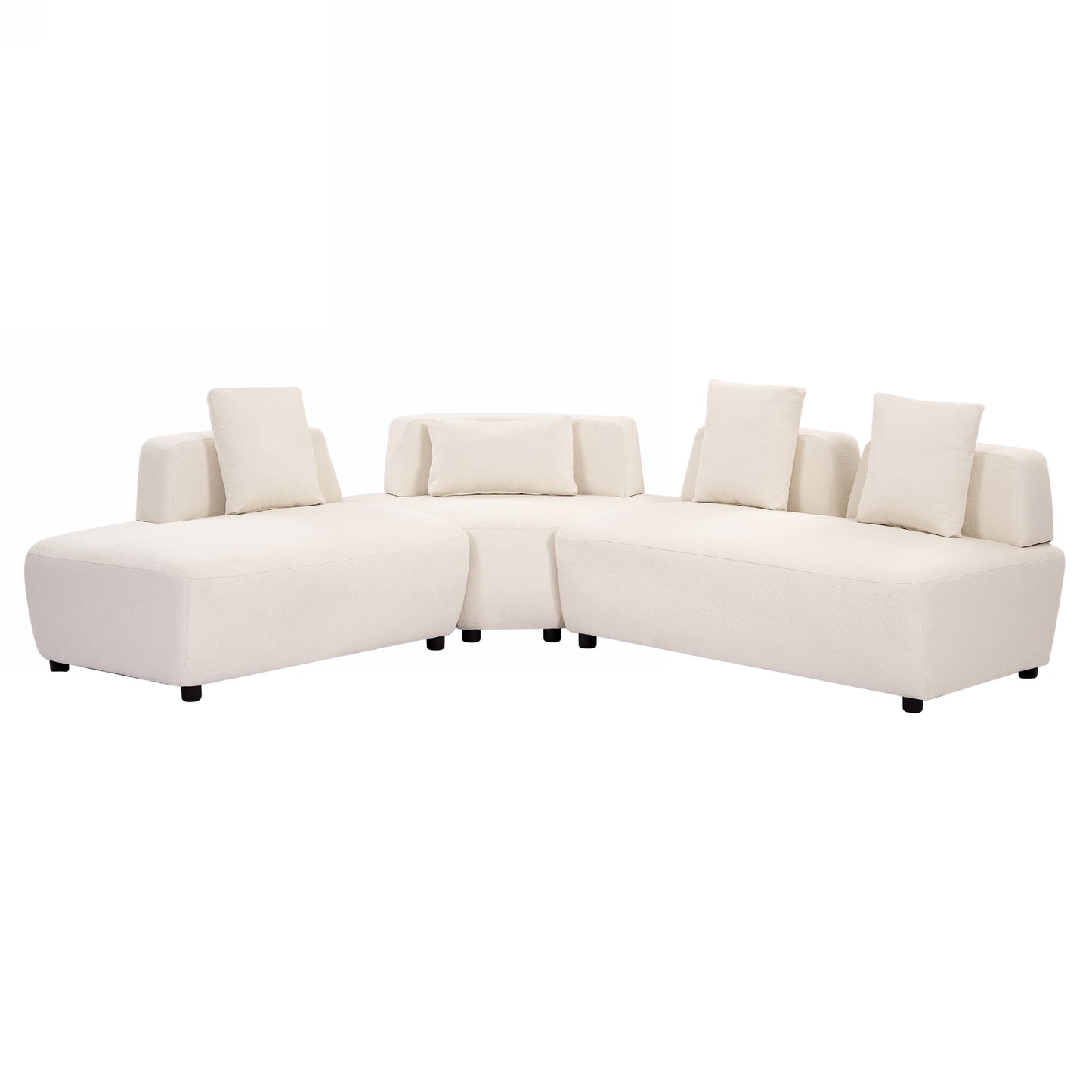 Contemporary 3-piece Sectional Sofa Beige