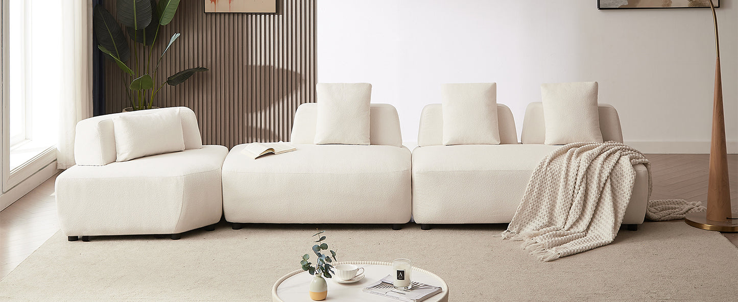 Contemporary 3-piece Sectional Sofa Beige